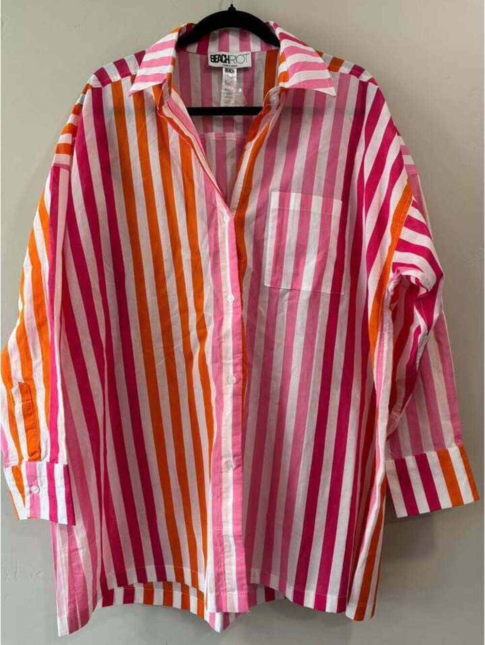 Beach Riot Striped Button Down Shirt Beach Cover-up L/XL
NWT $30